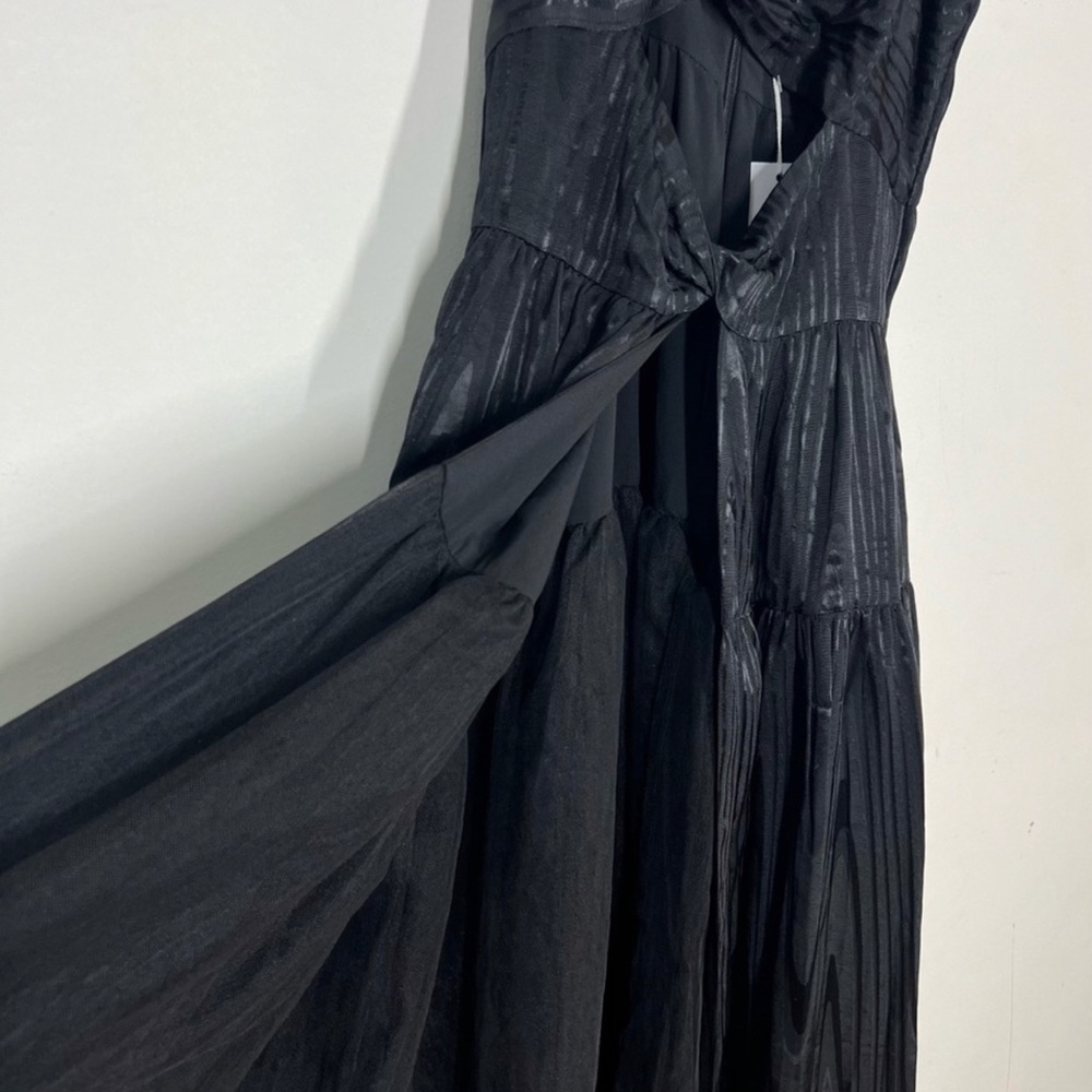 Lovers + Friends Kent Tiered Maxi Black Open Cut-Out Front Dress Small 4-6 NWT - Picture 10 of 11